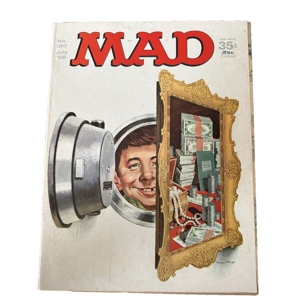 Mad Magazine No. 120 July 1968 USA Humor/Satire Frame Safe Cover Vintage-Good